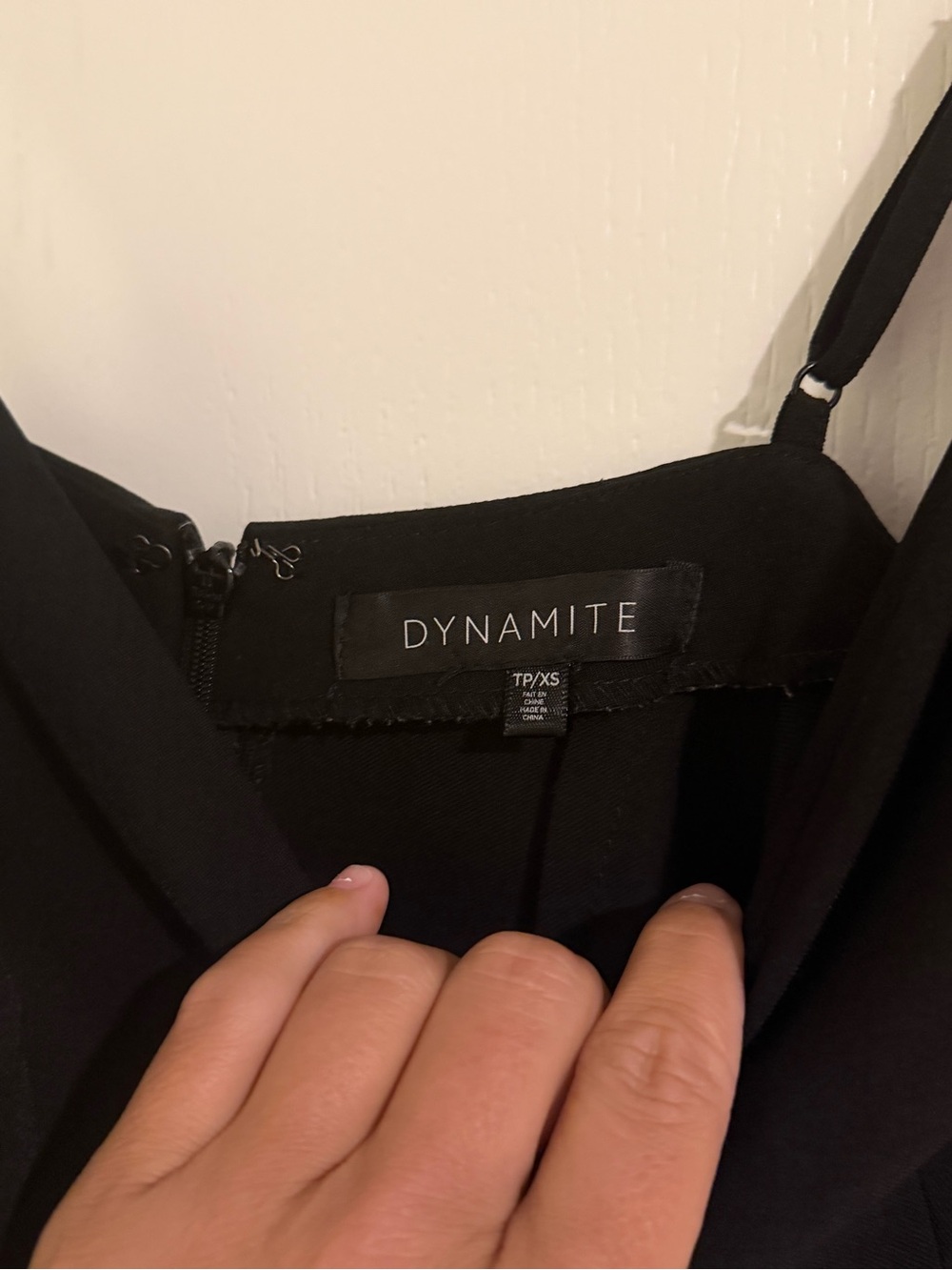 Dynamite Black Mini Slip Dress with Double Spaghetti Straps - Picture 2 of 3